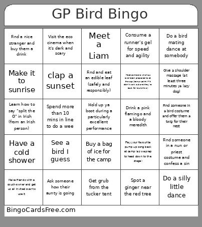 GP Bird Bingo