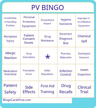 GPS WPSD 2024 BINGO Cards Free Pdf Printable Game, Title: PV BINGO