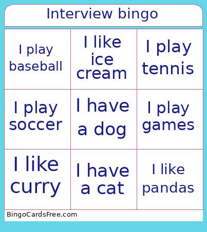 Gr1 Interview bingo