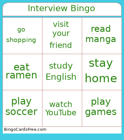 Gr2 Here We Go Unit 3 Bingo Card