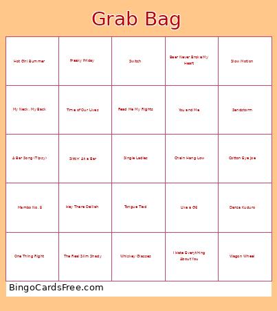 Grab Bag Bingo
