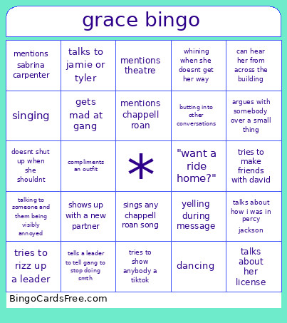 Grace Bingo Card