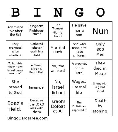 Grace kids Bingo