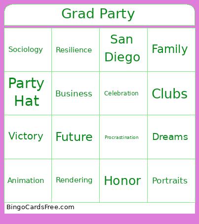 Grad Party Bingo