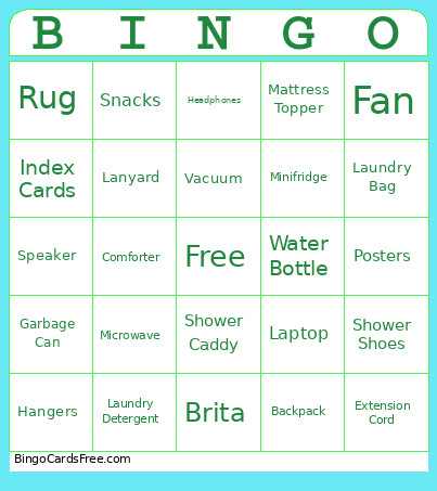 Graduate Bingo Card
