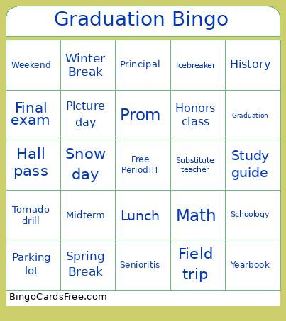 Graduation Bingo