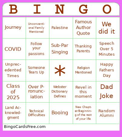 Graduation Bingo