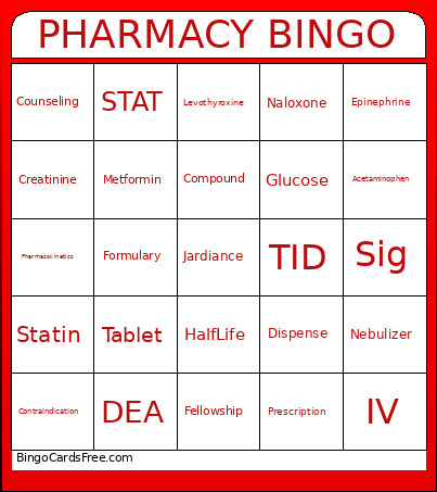 Graduation Bingo Card