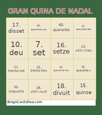 GRAN QUINA DE NADAL Bingo Card