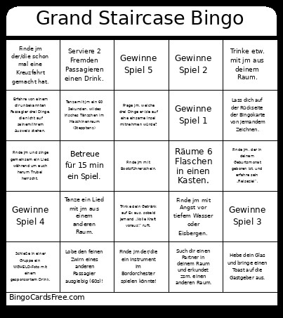 Grand Staircase Bingo Card