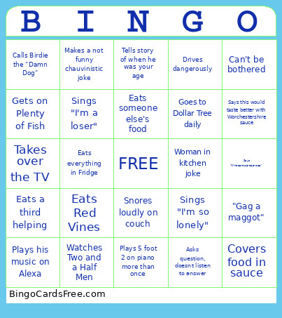 Grandpa Bingo Card