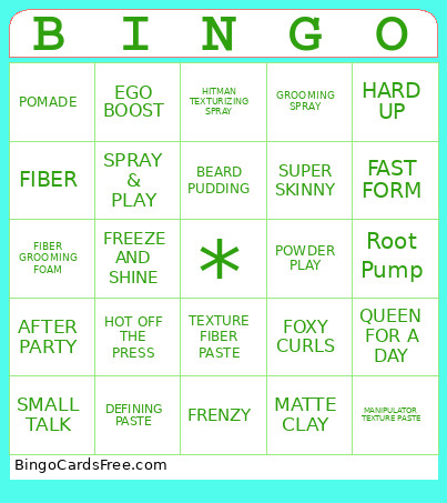 Great Clips Product Knowledge Bingo Card