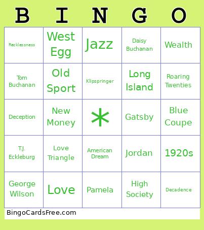 Great Gatsby Bingo