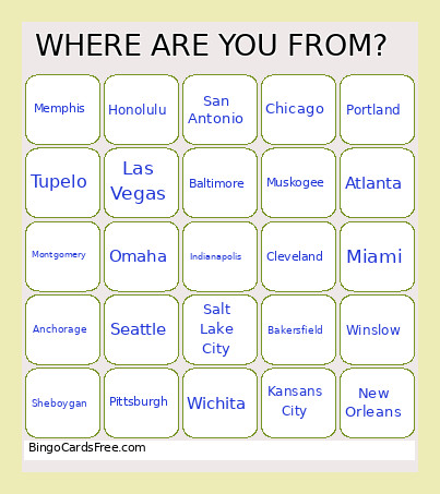 Great State 48 Final Bingo Card