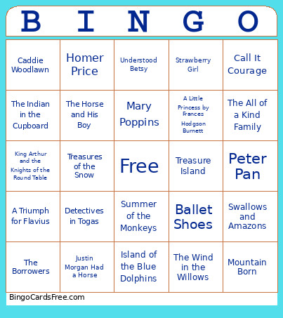 Great Texts Bingo Card