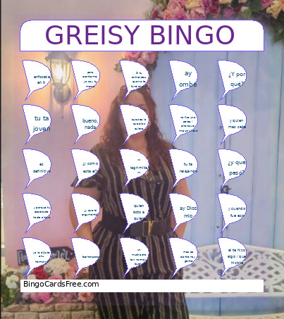 Greisy Bingo Card