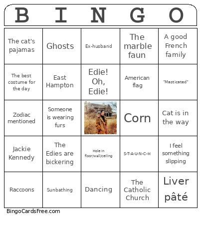 Grey Gardens Bingo Card