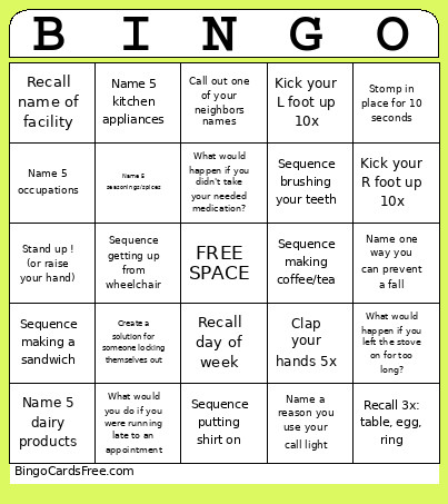 Group Tx - OT, ST , PT Bingo Card