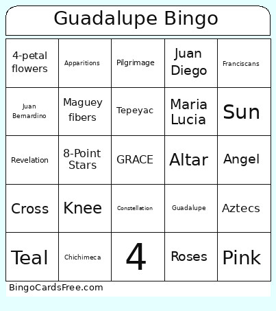 Guadalupe Bingo Card