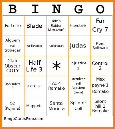Gubinho Bingo Card