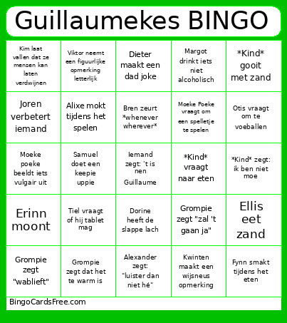 Guillaumekes Bingo Card