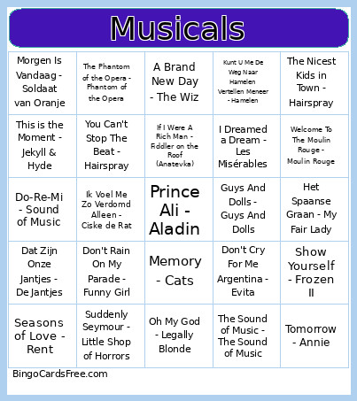 Guilty Pleasures Bingo Card