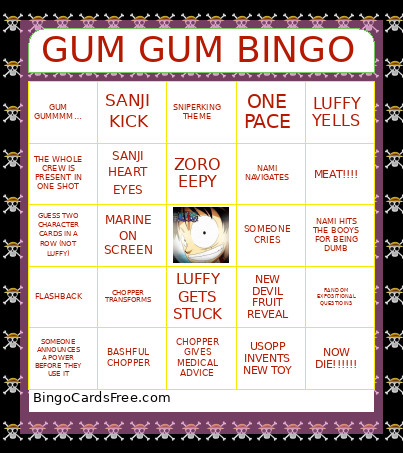 GUM GUM Bingo Card