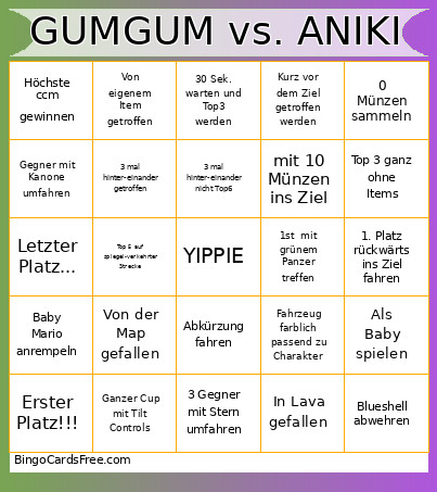 GUMGUM Vs. ANIKI Bingo Card