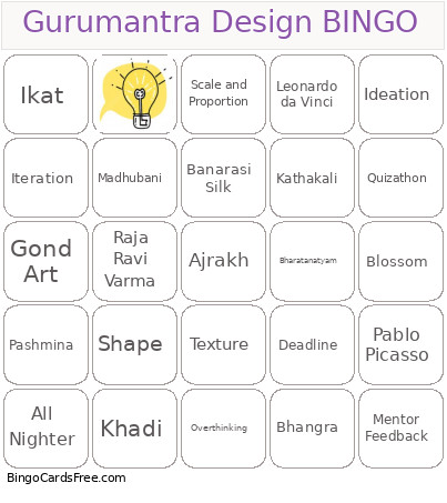 Gurumantra Design Bingo Card