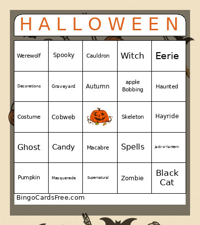 H A L L O W E E N Bingo Card