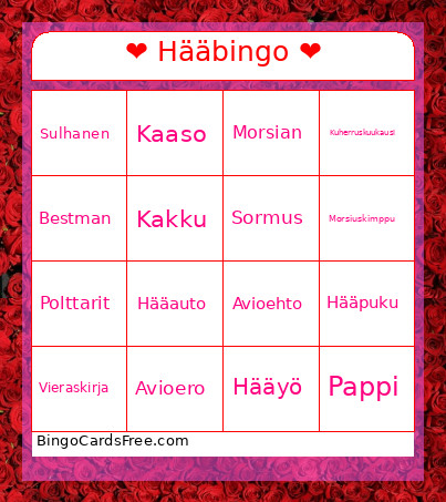 ❤️ Hää ❤️ Bingo Card