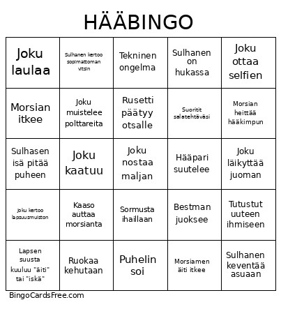 Hää Bingo Card