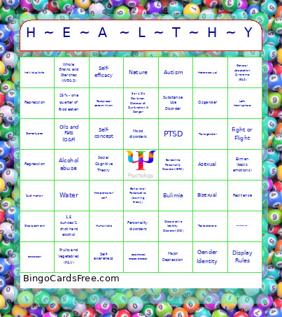 H ~ E ~ A ~ L ~ T ~ H ~ Y Bingo Card