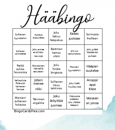 Hääjasää1 Bingo Card