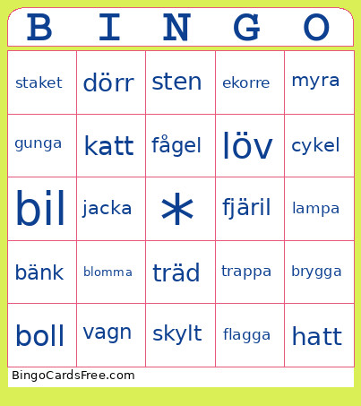 Höstpromenad Bingo Card