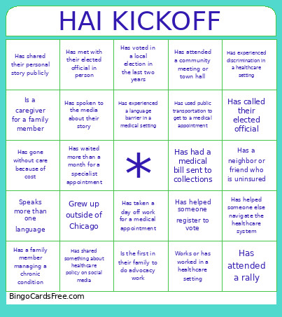 HAI KICKOFF Bingo Card