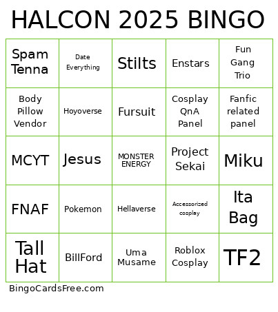 HALCON 2025 Bingo Card