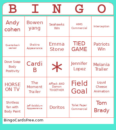 HALF2 Bingo Card