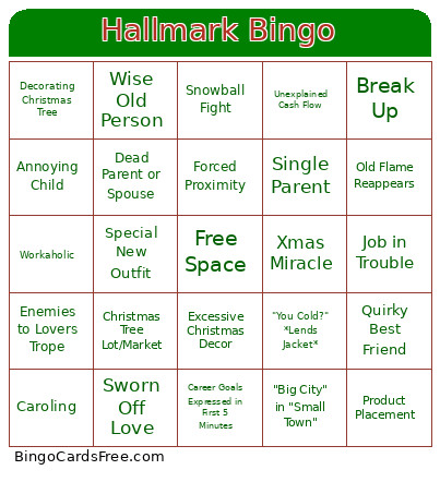 Hallmark Bingo Card