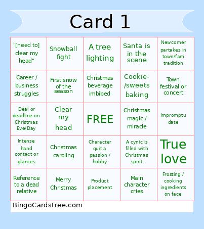 Hallmark Christmas Bingo 