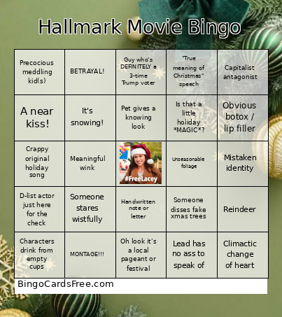 Hallmark Movie Bingo Card