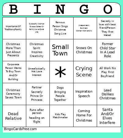 Hallmark Movie Bingo Card