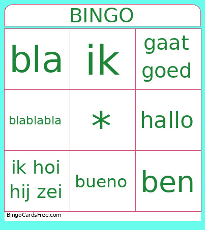 Hallo Dit Is Een Test Bingo Card