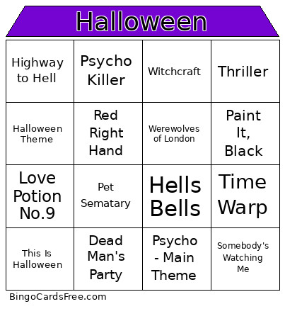 Halloween Bingo Card