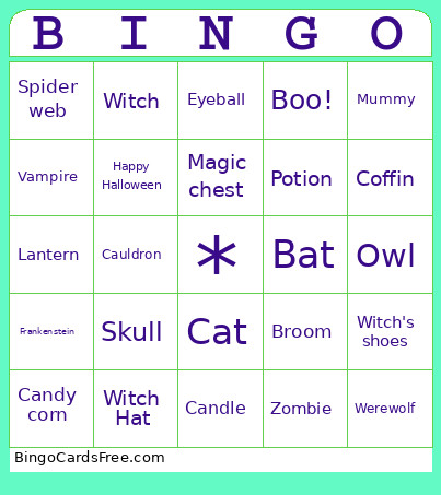 Halloween 2025 Bingo Card