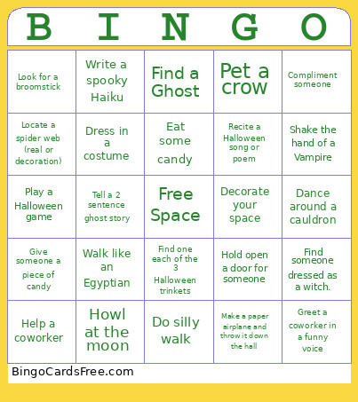 Halloween Bingo Card
