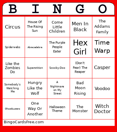 Halloween Bingo Card 3