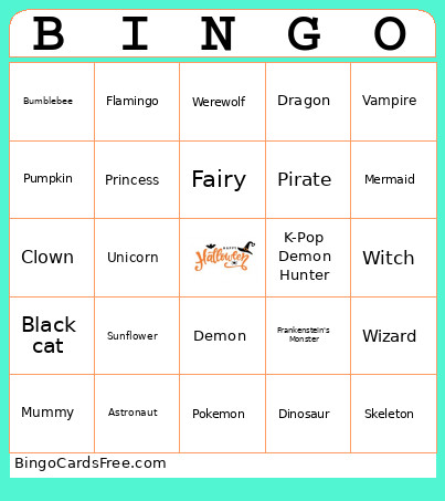 Halloween Bingo Card