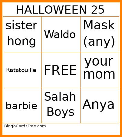 HALLOWEEN 25 Bingo Card