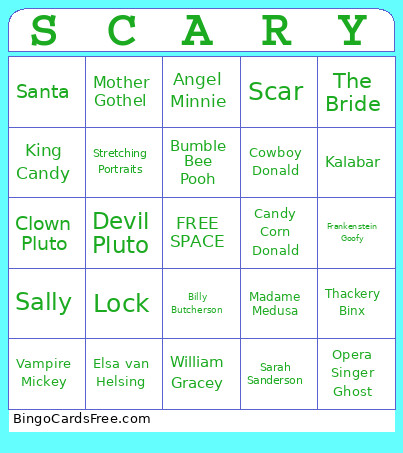Halloween Bingo Card